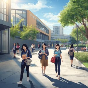 City College Perth campus with students walking