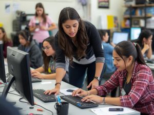 Classroom and workshop scene at City College Perth